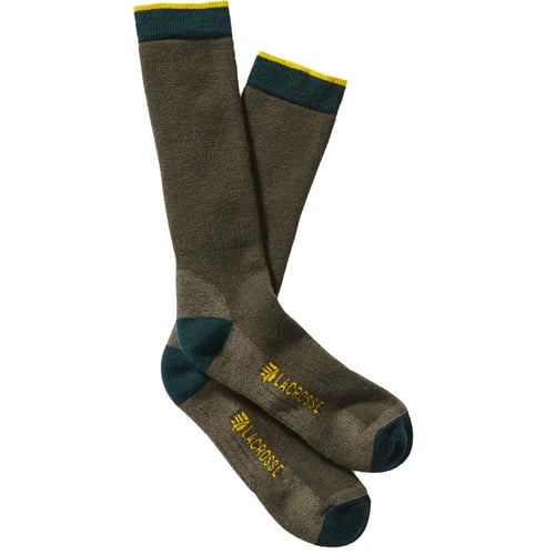 LaCrosse Mens Merino Midweight Sock Crew OD Green L | 612632352091