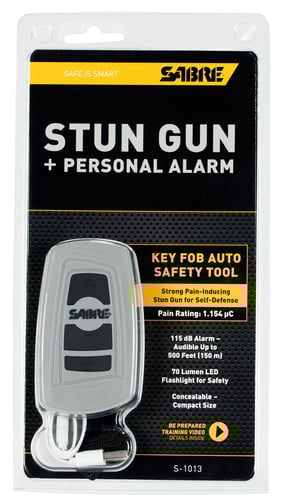 Sabre 3-in-1 Stun Gun Safety Tool with Personal Alarm and Flashlight Grey | 023063808321