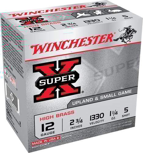 Winchester Super-X High-Brass Shotshells 12 ga 2-3/4 1-1/4 oz 1330 fps 5 25/ct  | 12GA | 020892000926