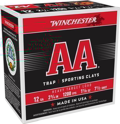 Winchester AA Target 12 ga 2 3/4  1 1/8 oz 7.5  - 25/ct  | 12GA | 020892004344