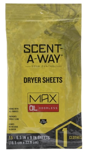 Scent-A-Way Max Odorless Dryer Sheets 15/ct | 021291077076