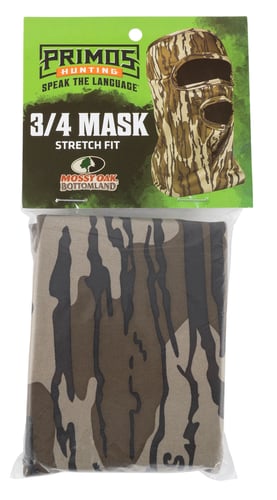 Primos Stretch Fit Mask - Mossy Oak Bottomland 3/4 Face | 010135066659