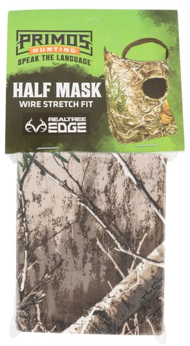 Primos Stretch Fit Mask - RealTree Edge Camo 1/2 Face | 010135066673