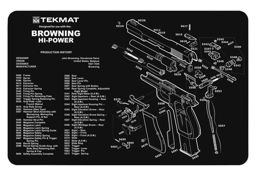 TekMat 11x17 Gun Cleaning Mat- Browning Hi Power  | NA | 612409970718
