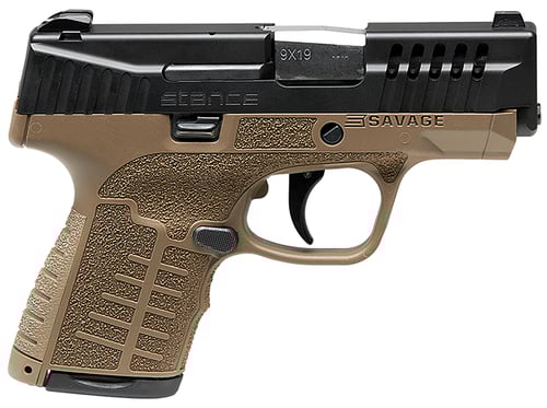 SAVAGE SEMI AUTO STANCE MC9 FDE NS 9MM 3.2 in Barrel 10 twist rate 71 / 81 rd capcity NIGHT SIGHTS TruGlo  | 9x19mm NATO | 011356670076