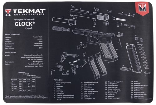 TEKMAT PISTOL MAT FOR GLK GEN 4 BLK  | NA | 612409970794