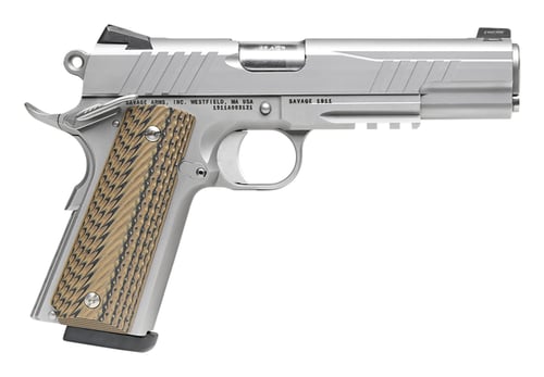 Savage 1911 Govt Style Handgun .45 Auto 8rd Magazines 2 5 Barrel Stainless Steel with Rail  | .45 ACP | 011356672032
