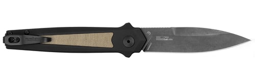 Kershaw Launch 15 BW/PL 3.5 Inch CPM Magnacut Canvas micarta inlay on black aluminum handle | 087171064529