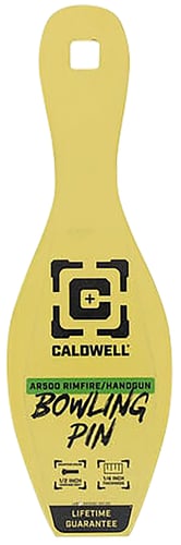 Caldwell AR500 1/4 Rimfire/Handgun Bowling Pin Target Yellow | 661120750505