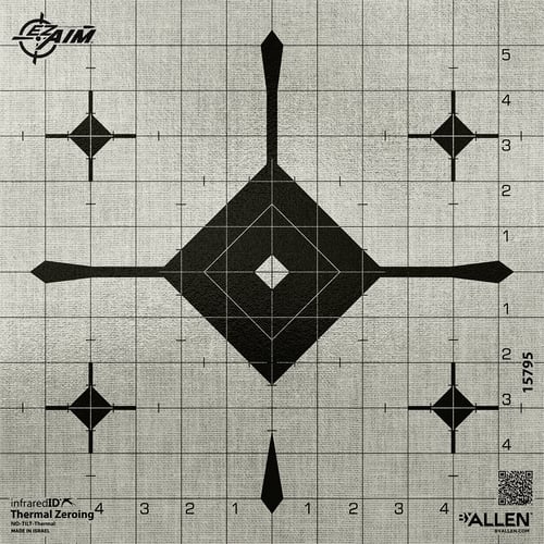 Allen EZ Aim Thermal ID Grid Bullseye Paper Target 12 x 12 - Gray | 026509076902