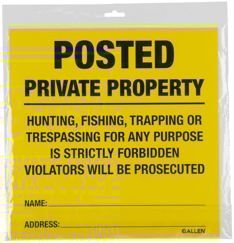 Allen Posted No Trespassing Yard Sign 12 x 12 12/ct | 026509077602