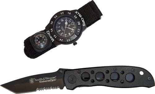 CBG SW EXTREME OPS KNIFE/WATCH BLK | 024718100036