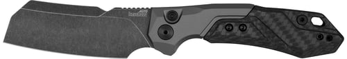 Kershaw Launch14 BW/PL 3.375 Inch Cleaver Gray Aluminum w/Carbon Fiber Scale front | 087171062105