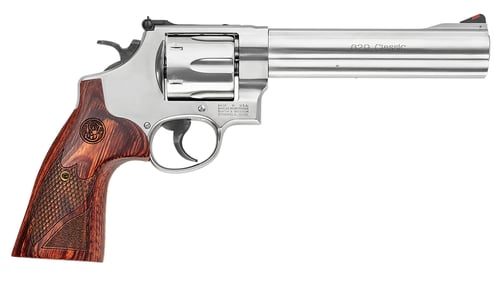 Smith  Wesson N Frame Model 629 Deluxe Handgun .44 Mag 6rd Capacity 6.5 Barrel Silver with Brown Grip  | .44 SPECIAL | 022188141566