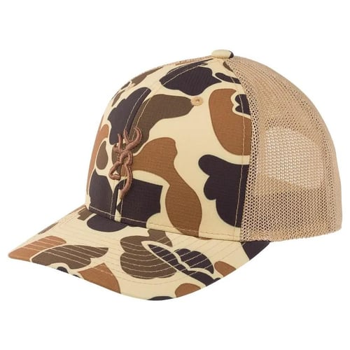 Browning Cupped Up Mesh Cap Vintage Tan Camo | 023614969167