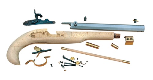 Traditions Black Powder Kentucky Pistol Build-It-Yourself Kit Select Raw Hardwood .50 Cal 10 White Barrel  | .50 BLACKPOWDER | 040589018867