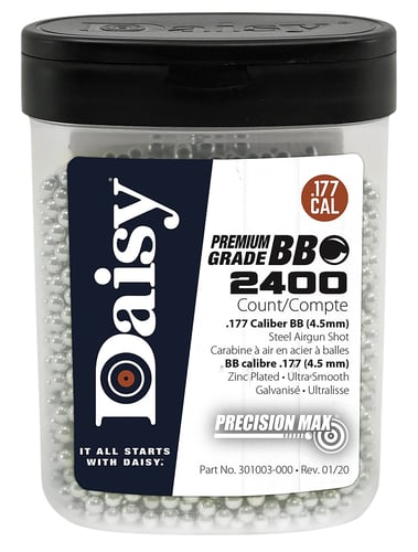 Daisy PrecisionMax .177 BB Zinc-Plated Steel 2400/ct Bottle  | BB | 039256200247