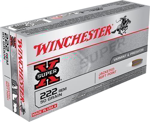 Winchester Super-X Rifle Ammunition .222 Rem 50 gr. PSP 3140 fps 20/ct  | .222 REM | 020892200289