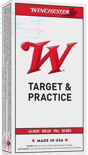 Winchester USA Handgun Ammunition .40 SW 180 gr. FMJ 1020 fps 50/ct  | .40 SW | 020892203006