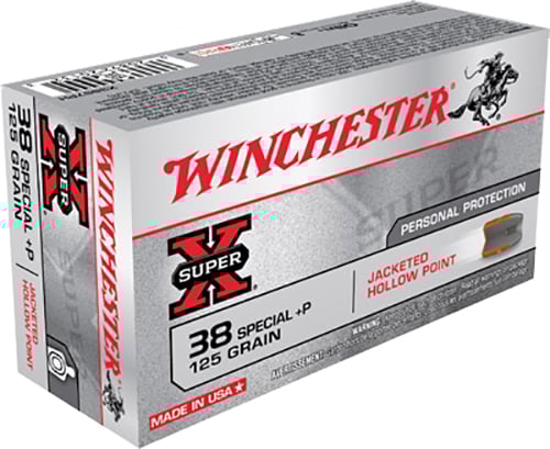 Winchester Super-X Handgun Ammunition .38 Spl P 125 gr. JHP 945 fps 50/ct  | .38 SPL | 020892201323
