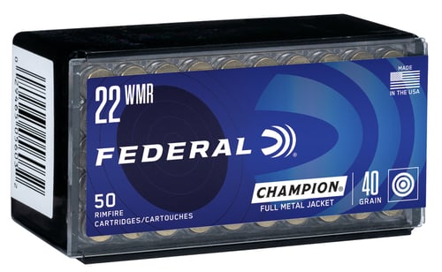 Federal Champion Rimfire Ammunition .22 WMR 40 gr FMJ 50/ct  | .22 WMR | 029465056032