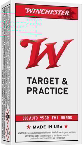 Winchester USA Handgun Ammunition .380 ACP 95 gr FN 50/ct  | .380 ACP | 020892201972