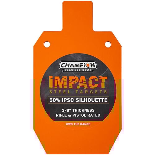 Champion Impact Steel Silhouette Target 50 IPSC Rifle Rated Orange | 076683002402