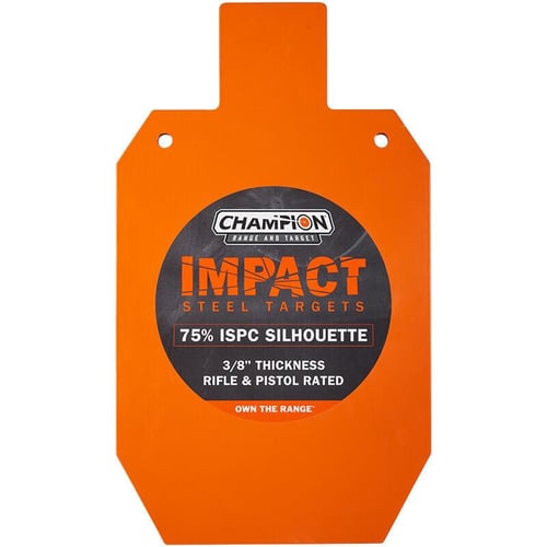 Champion Impact Steel Silhouette Target 75 IPSC Rifle Rated Orange | 076683002419