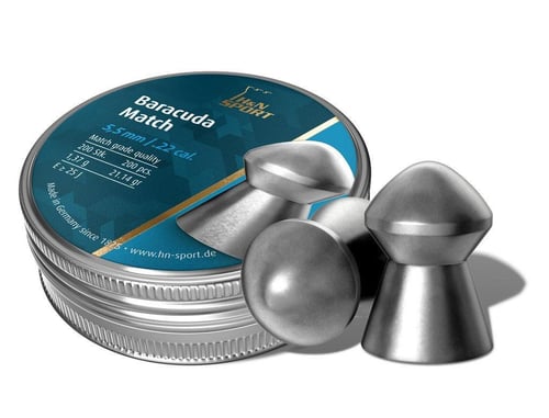 HN Baracuda Match Lead Pellets .22 cal. 5.51 mm head-size- 200 Pack | 4047058002187