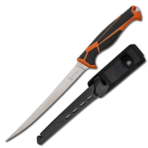 Master Cutlery Elk Ridge Trek Fixed Knife 7 Fillet Blade Orange and Black | 805319431336