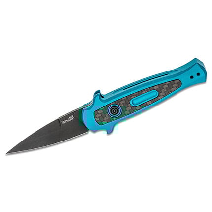 Kershaw Launch 12 BL/PL 2.5 Inch Mini-Stiletto Teal Handle w/Carbon Fiber inlay  MGE Exclusive | 087171059792