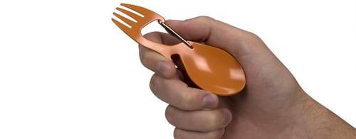 Kershaw Ration Orange Eating Utensil / Multi-Tool - 4-3/5 Overall Length | 087171052434