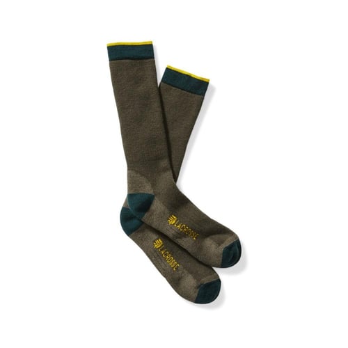 LaCrosse Mens Merino Midweight Sock Crew OD Green M | 612632352084