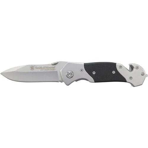 Smith  Wesson 1st Response Drop Point Folding Knife 3 3/10 Blade Black and Silver | 028634700684