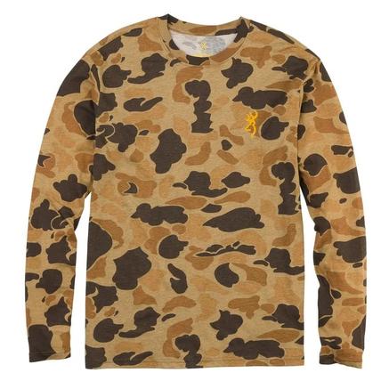 Browning Wasatch Long Sleeve T-Shirt Vintage Tan Camo 2XL | 023614973102