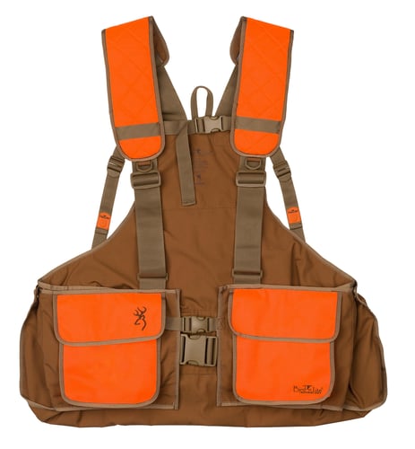 Browning Upland Strap Vest Tan/Blaze ONESIZE Fits Most | 023614038900
