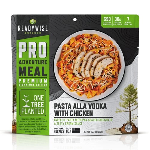ReadyWise Outdoor Pro Meal Farfalle Alla Vodka with Chicken Single Pouch | 850045543396